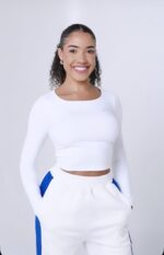 Women 2 Piece Sweats & Top Set White