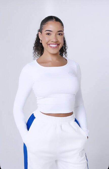 Women 2 Piece Sweats & Top Set White