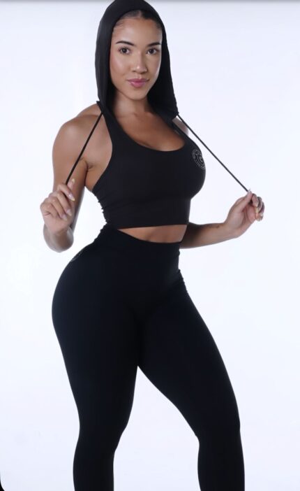 Women 2 Piece Hoodie Set Black