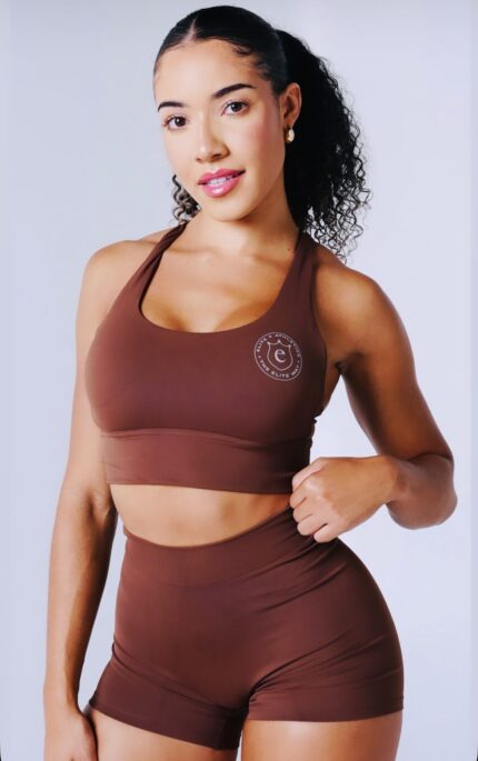 Woman 2 Piece Short Set Brown