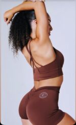 Woman 2 Piece Short Set Brown