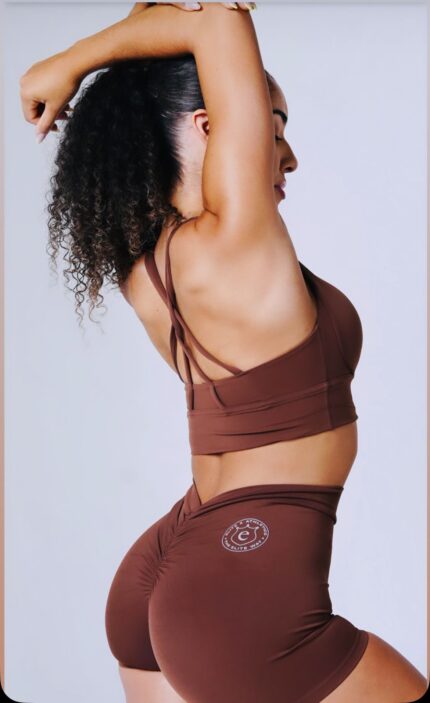 Woman 2 Piece Short Set Brown